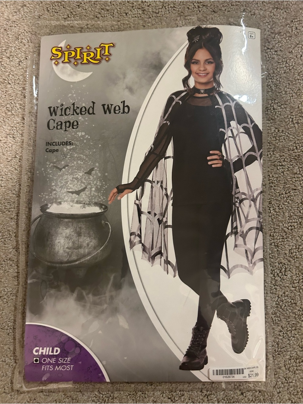 Spirit Wicked Web Cape - Black and White Spiderweb Cape